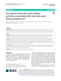 Are leisure-time and work-related activities associated with low back pain during pregnancy?