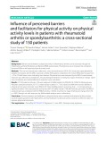 Influence of perceived barriers and facilitators for physical activity on physical activity levels in patients with rheumatoid arthritis or spondyloarthritis: A cross-sectional study of 150 patients