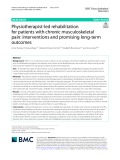Physiotherapist-led rehabilitation for patients with chronic musculoskeletal pain: Interventions and promising long-term outcomes