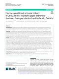 Fracture profile of a 4-year cohort of 266,324 frst incident upper extremity fractures from population health data in Ontario