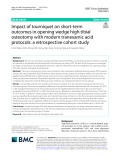 Impact of tourniquet on short-term outcomes in opening wedge high tibial osteotomy with modern tranexamic acid protocols: A retrospective cohort study