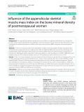 Infuence of the appendicular skeletal muscle mass index on the bone mineral density of postmenopausal women