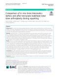 Comparison of in vivo knee kinematics before and after bicruciate-stabilized total knee arthroplasty during squatting