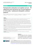 Postoperative alterations of sagittal cervical alignment and risk factors for cervical kyphosis in 124 Lenke 1 adolescent idiopathic scoliosis patients