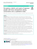 Perceptions, beliefs, and needs of Japanese people with knee osteoarthritis during conservative care: A qualitative study