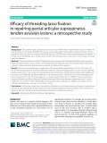 Efcacy of threading lasso fxation in repairing partial articular supraspinatus tendon avulsion lesions: A retrospective study