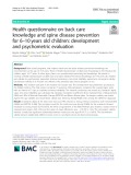 Health questionnaire on back care knowledge and spine disease prevention for 6–10 years old children: Development and psychometric evaluation