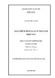 Khóa luận tốt nghiệp Luật học: Giải thích pháp luật ở Việt Nam hiện nay
