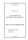 Khóa luận tốt nghiệp Luật học chất lượng cao: Doanh nghiệp xã hội theo pháp luật Việt Nam hiện nay