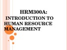 Lecture Human resource management: Introduction to human resource management