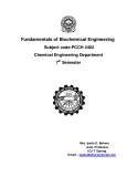 Lecture Fundamentals of Biochemical engineering