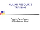 Lecture Human resource management: Human resource training