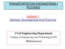 Lecture Transportation engineering I: Highway development and planning