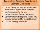Lecture Management the new competitive landscape (6e) - Chapter 4: Technology strategy supplement