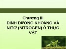 Bài giảng Sinh lý học thực vật: Chương 3 - TS. Trần Thế Hùng
