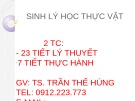 Bài giảng Sinh lý học thực vật: Chương 1 - TS. Trần Thế Hùng