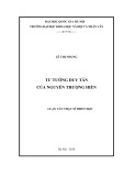 Luận văn Thạc sĩ Triết học: Tư tưởng duy tân của Nguyễn Thương Hiền