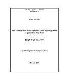 Luận văn Thạc sĩ Khoa học kinh tế: Môi trường sinh thái trong quá trình hội nhập kinh tế quốc tế ở Việt Nam