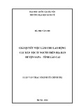 Luận văn Thạc sĩ Kinh tế chính trị: Giải quyết việc làm cho lao động các dân tộc ít người trên địa huyện Sa Pa – Tỉnh Lào Cai