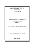 Luận văn Thạc sĩ Kinh tế chính trị: Phát triển kinh tế du lịch Ninh Bình