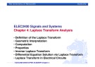 Lecture ELEC2400 signals and systems - Chapter 4: Laplace transform analysis