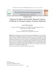 Solutions for improving scientific research capacity of officials of Vietnam Academy for Ethnic minorities