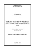 Tóm tắt luận án Tiến sĩ Tâm lý học: Kỹ năng giao tiếp sư phạm của giáo viên mầm non với trẻ mẫu giáo