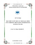 Luận văn Thạc sĩ Kinh tế: Phát triển nguồn nhân lực trong quá trình phát triển công nghiệp hoá, hiện đại hoá tỉnh Bình Dương từ 2011 đến năm 2020