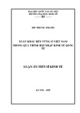 Luận án Tiến sĩ Kinh tế: Xuất khẩu bền vững ở Việt Nam trong quá trình hội nhập kinh tế quốc tế