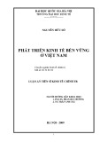 Luận án Tiến sĩ Kinh tế chính trị: Phát triển kinh tế bền vững ở Việt Nam