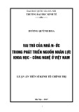 Luận án Tiến sĩ Kinh tế chính trị: Vai trò của Nhà nước trong phát triển nguồn nhân lực khoa học - công nghệ ở Việt Nam