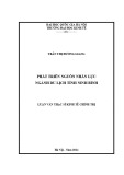 Luận văn Thạc sĩ Kinh tế chính trị: Phát triển nguồn nhân lực ngành du lịch tỉnh Ninh Bình