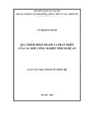 Luận văn Thạc sĩ Kinh tế: Quá trình hình thành và phát triển của các khu công nghiệp tỉnh Nghệ An