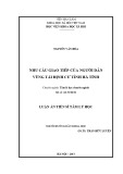 Luận án Tiến sĩ Tâm lý học: Nhu cầu giao tiếp của người dân vùng tái định cư của tỉnh Hà Tĩnh