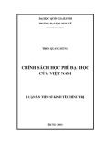 Luận án Tiến sĩ Kinh tế chính trị: Chính sách học phí đại học của Việt Nam