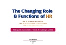 Lecture The changing role and functions of HR