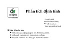 Bài giảng 6sigma: Phân tích định tính