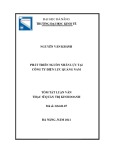 Tóm tắt Luận văn Thạc sĩ Quản trị kinh doanh: Phát triến nguồn nhân lực tại Công ty Điện lực Quảng Nam