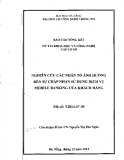 Đề tài khoa học và công nghệ cấp cơ sở: Nghiên cứu các yếu tố ảnh hưởng đến việc sử dụng dịch vụ Mobile Banking của khách hàng