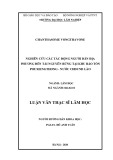 Luận văn Thạc sĩ Lâm học: Nghiên cứu các tác động người dân địa phương đến tài nguyên rừng tại khu bảo tồn Pouxiengthong - nước Cộng hòa Dân chủ Nhân dân Lào