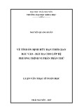 Luận văn Thạc sĩ Toán học: Về tính ổn định hữu hạn thời gian đầu vào - đầu ra cho lớp hệ phương trình vi phân phân thứ