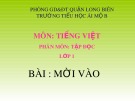 Bài giảng môn Tiếng Việt lớp 1 sách Cánh diều năm học 2019-2020 - Tuần 29: Tập đọc Mời vào (Trường Tiểu học Ái Mộ B)