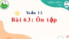 Bài giảng môn Tiếng Việt lớp 1 sách Cánh diều năm học 2021-2022 - Bài 63: Ôn tập (Trường Tiểu học Ái Mộ B)