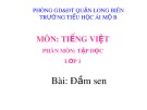 Bài giảng môn Tiếng Việt lớp 1 sách Cánh diều năm học 2019-2020 - Tuần 29: Tập đọc Đầm sen (Trường Tiểu học Ái Mộ B)