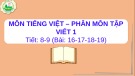 Bài giảng môn Tiếng Việt lớp 1 sách Cánh diều năm học 2021-2022 - Tiết 8-9: Tập viết bài 16-17-18-19 (Trường Tiểu học Ái Mộ B)