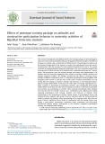 Effects of prototype training package on attitudes and constructive participation behavior in university activities of Rajabhat University students