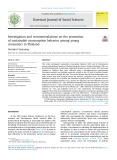 Investigation and recommendations on the promotion of sustainable consumption behavior among young consumers in Thailand