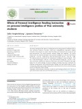 Effects of personal intelligence reading instruction on personal intelligence profiles of Thai university students