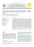 Failure of public participation for sustainable development: A case study of a NGO's development projects in Chonburi province