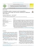 A conceptual model of corporate social responsibility dimensions, brand image, and customer satisfaction in Malaysian hotel industry